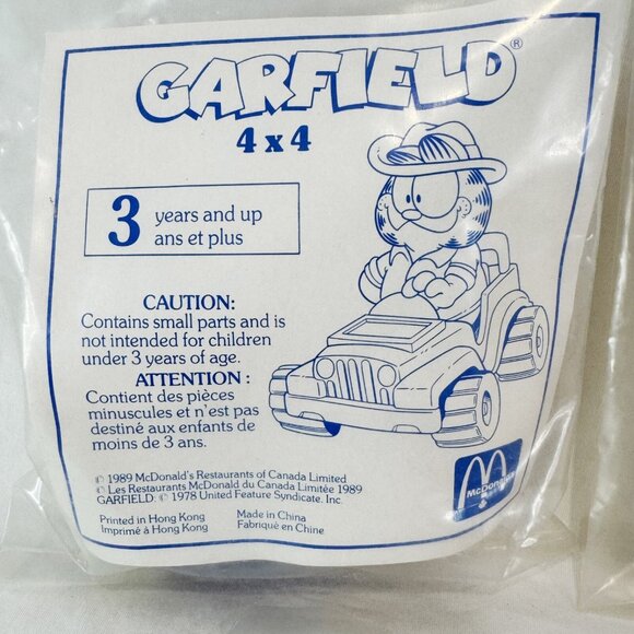 Vintage New Sealed Lot Of 5 McDonald's Happy Meal Garfield The Cat Odie 1989 NOS - Picture 8 of 11